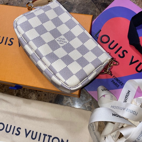 mini Pochette damier azur Discontinued made France brand new full set - Picture 6 of 12